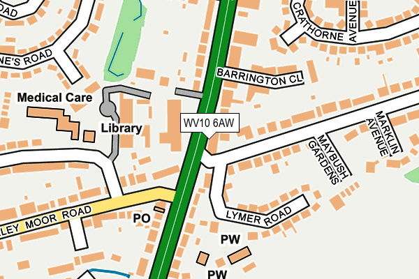 WV10 6AW map - OS OpenMap – Local (Ordnance Survey)