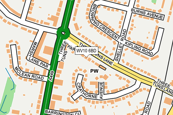 WV10 6BD map - OS OpenMap – Local (Ordnance Survey)