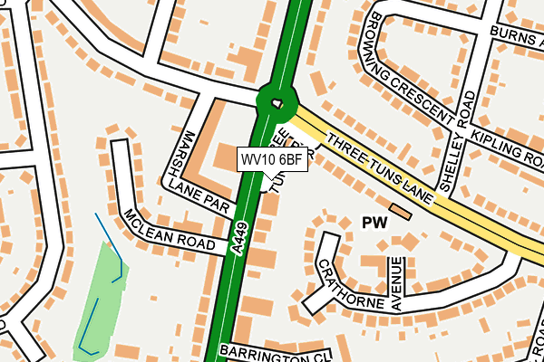 WV10 6BF map - OS OpenMap – Local (Ordnance Survey)