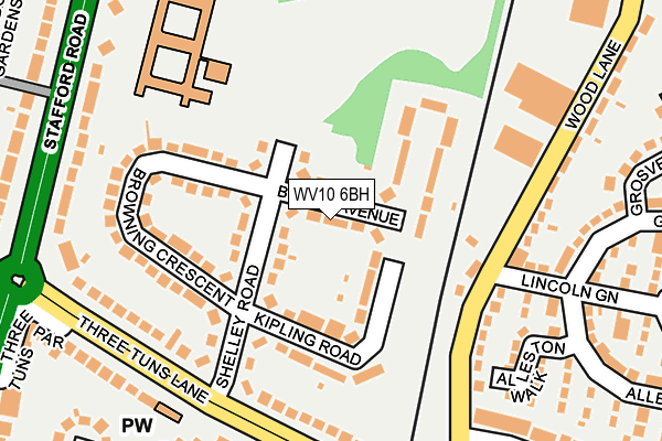 WV10 6BH map - OS OpenMap – Local (Ordnance Survey)