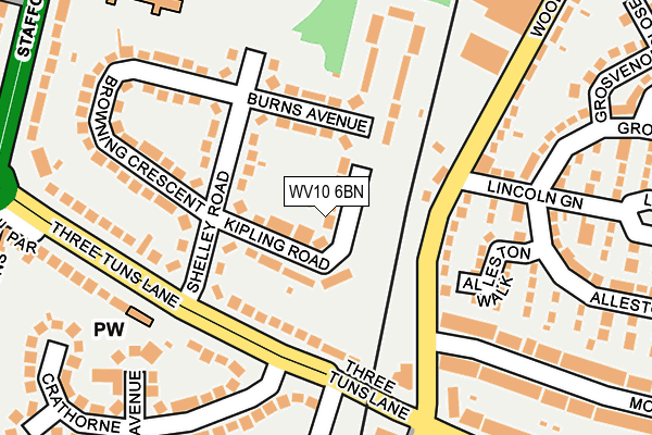 WV10 6BN map - OS OpenMap – Local (Ordnance Survey)