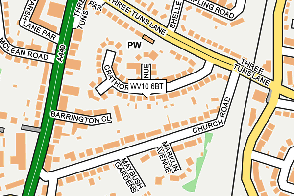 WV10 6BT map - OS OpenMap – Local (Ordnance Survey)