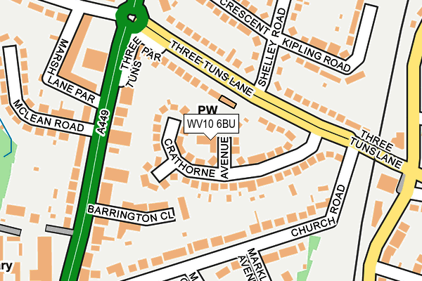 WV10 6BU map - OS OpenMap – Local (Ordnance Survey)