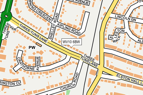 WV10 6BW map - OS OpenMap – Local (Ordnance Survey)