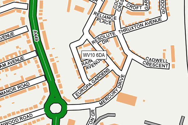 WV10 6DA map - OS OpenMap – Local (Ordnance Survey)