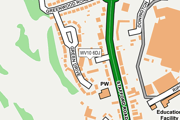 WV10 6DJ map - OS OpenMap – Local (Ordnance Survey)