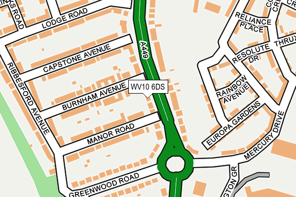 WV10 6DS map - OS OpenMap – Local (Ordnance Survey)
