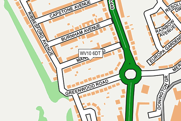 WV10 6DT map - OS OpenMap – Local (Ordnance Survey)