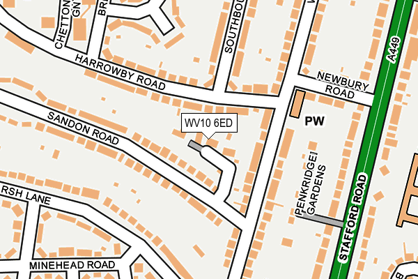 WV10 6ED map - OS OpenMap – Local (Ordnance Survey)