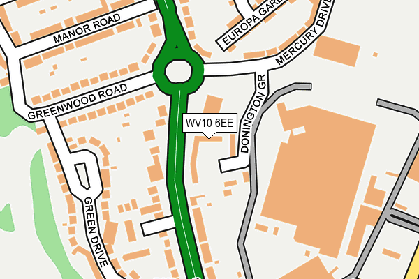 WV10 6EE map - OS OpenMap – Local (Ordnance Survey)