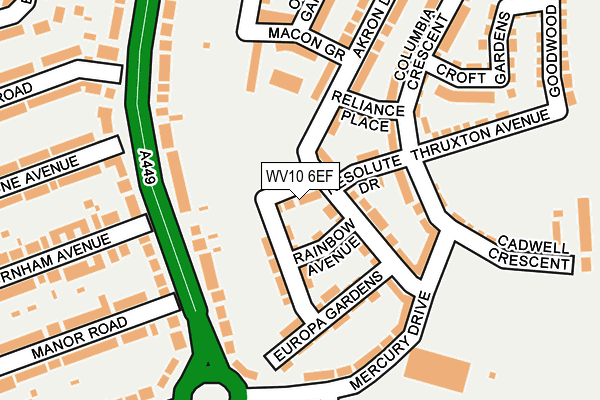 WV10 6EF map - OS OpenMap – Local (Ordnance Survey)