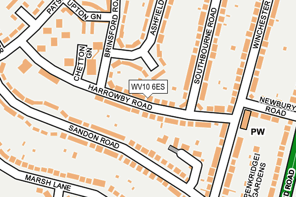 WV10 6ES map - OS OpenMap – Local (Ordnance Survey)