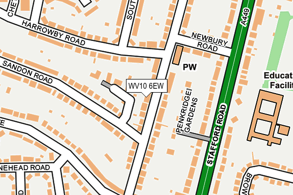 WV10 6EW map - OS OpenMap – Local (Ordnance Survey)