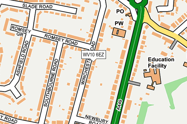 WV10 6EZ map - OS OpenMap – Local (Ordnance Survey)