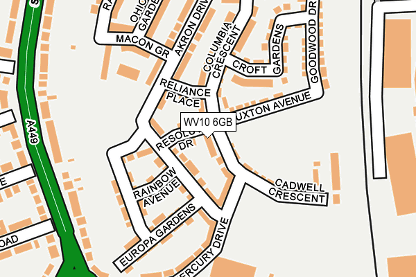 WV10 6GB map - OS OpenMap – Local (Ordnance Survey)