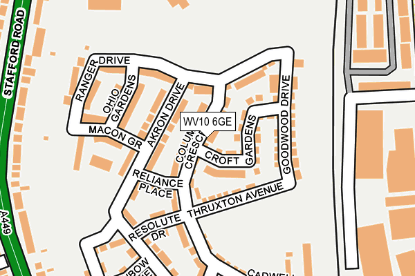 WV10 6GE map - OS OpenMap – Local (Ordnance Survey)