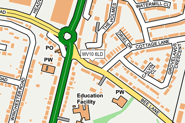 WV10 6LD map - OS OpenMap – Local (Ordnance Survey)