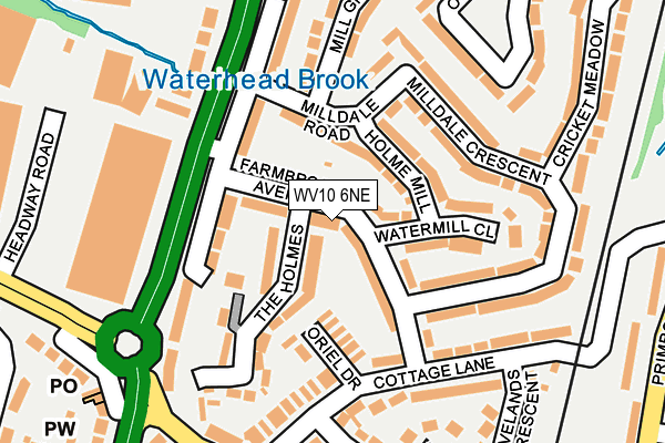 WV10 6NE map - OS OpenMap – Local (Ordnance Survey)