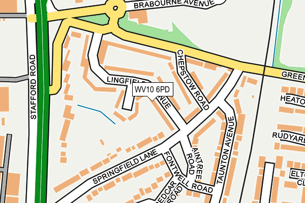 WV10 6PD map - OS OpenMap – Local (Ordnance Survey)