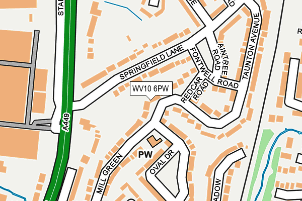 WV10 6PW map - OS OpenMap – Local (Ordnance Survey)