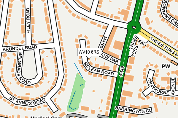 WV10 6RS map - OS OpenMap – Local (Ordnance Survey)