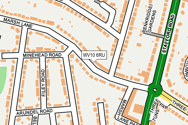 WV10 6RU map - OS OpenMap – Local (Ordnance Survey)