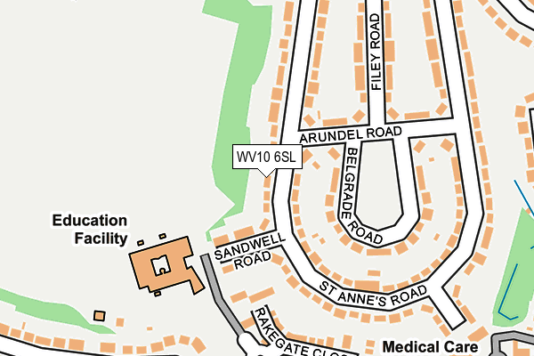 WV10 6SL map - OS OpenMap – Local (Ordnance Survey)