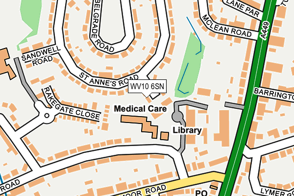 WV10 6SN map - OS OpenMap – Local (Ordnance Survey)