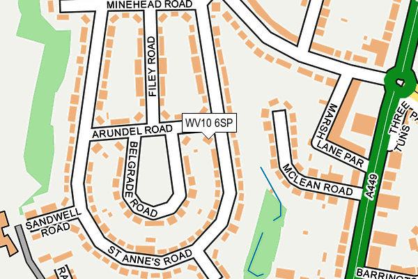 WV10 6SP map - OS OpenMap – Local (Ordnance Survey)