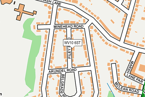 WV10 6ST map - OS OpenMap – Local (Ordnance Survey)