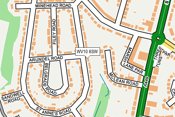 WV10 6SW map - OS OpenMap – Local (Ordnance Survey)