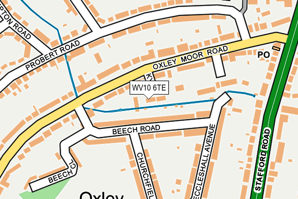 WV10 6TE map - OS OpenMap – Local (Ordnance Survey)