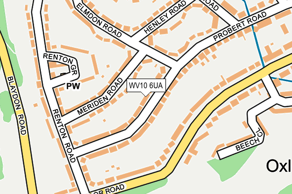 WV10 6UA map - OS OpenMap – Local (Ordnance Survey)