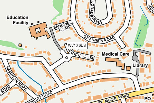 WV10 6US map - OS OpenMap – Local (Ordnance Survey)