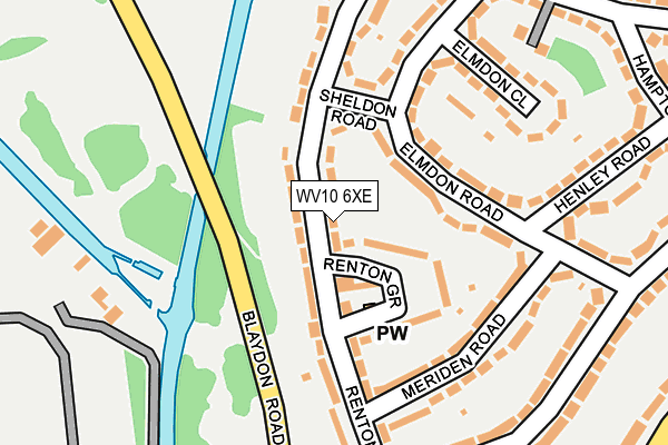 WV10 6XE map - OS OpenMap – Local (Ordnance Survey)