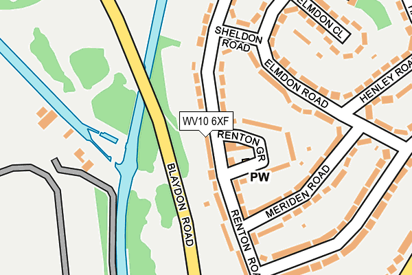 WV10 6XF map - OS OpenMap – Local (Ordnance Survey)