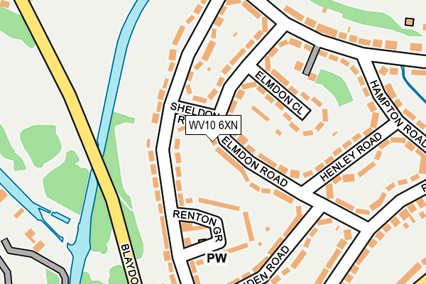 WV10 6XN map - OS OpenMap – Local (Ordnance Survey)