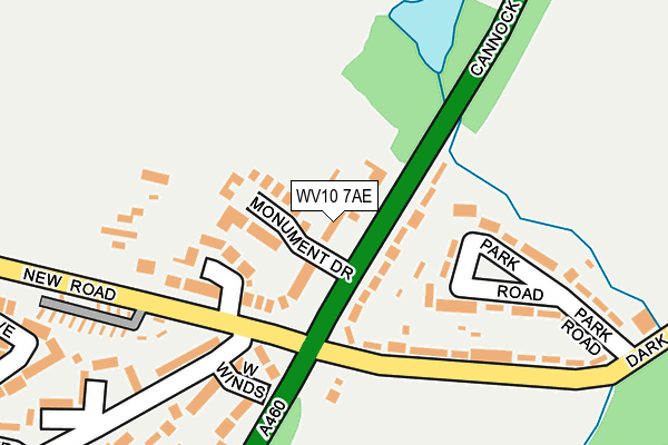 WV10 7AE map - OS OpenMap – Local (Ordnance Survey)