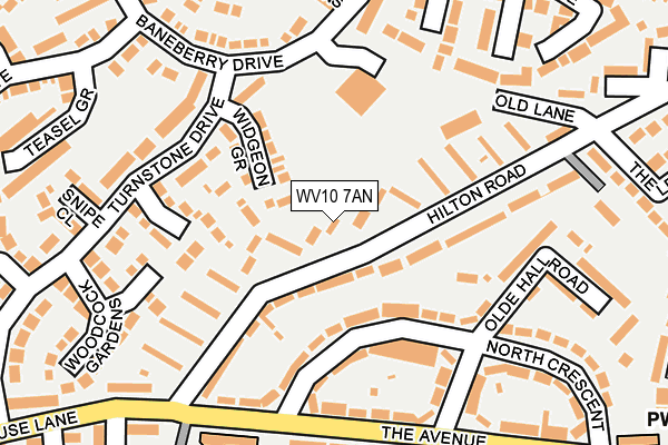 WV10 7AN map - OS OpenMap – Local (Ordnance Survey)
