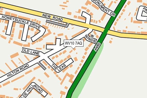 WV10 7AQ map - OS OpenMap – Local (Ordnance Survey)