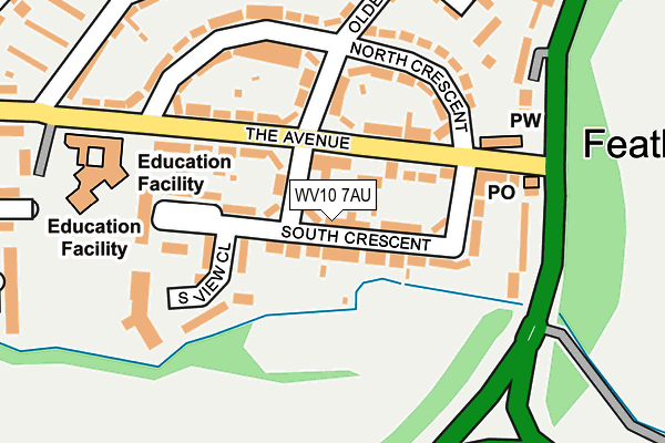 WV10 7AU map - OS OpenMap – Local (Ordnance Survey)