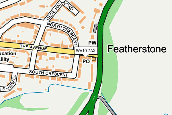 WV10 7AX map - OS OpenMap – Local (Ordnance Survey)