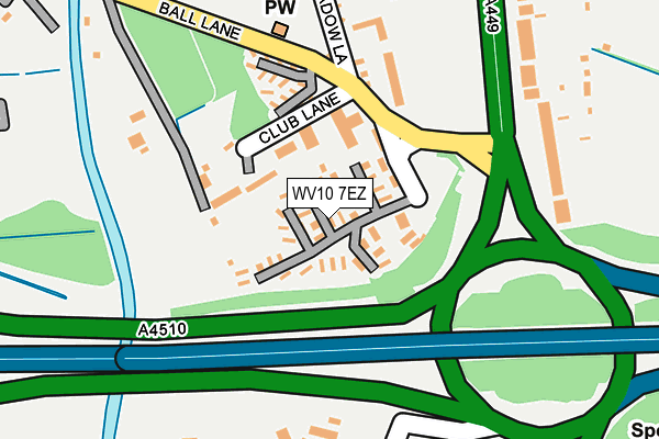 WV10 7EZ map - OS OpenMap – Local (Ordnance Survey)