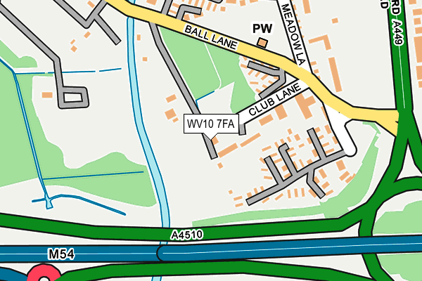 WV10 7FA map - OS OpenMap – Local (Ordnance Survey)