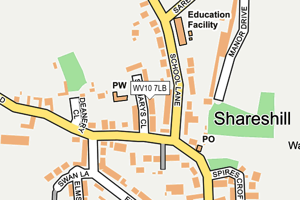 WV10 7LB map - OS OpenMap – Local (Ordnance Survey)