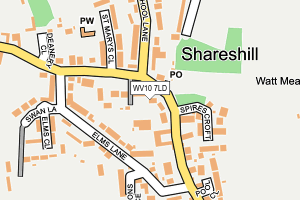 WV10 7LD map - OS OpenMap – Local (Ordnance Survey)