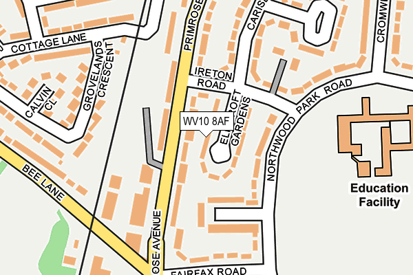 WV10 8AF map - OS OpenMap – Local (Ordnance Survey)