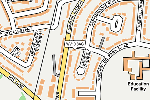 WV10 8AG map - OS OpenMap – Local (Ordnance Survey)