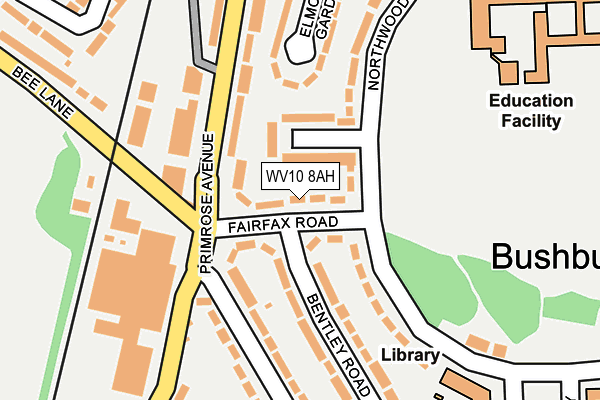 WV10 8AH map - OS OpenMap – Local (Ordnance Survey)