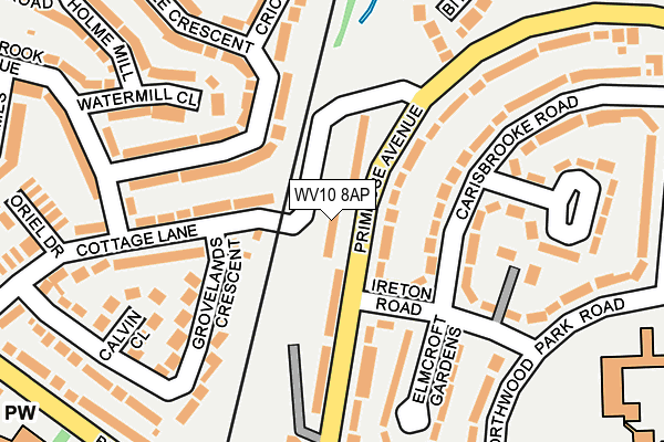 WV10 8AP map - OS OpenMap – Local (Ordnance Survey)
